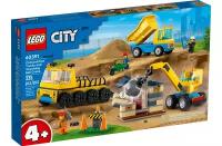 Конструктор LEGO City 60391 Construction Trucks and Wrecking Ball Crane, 235 дет