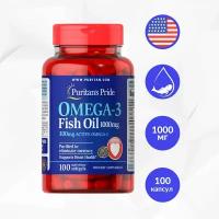 Omega-3 Fish Oil 1000 mg 100 softgels / Омега 3 Рыбий Жир 1000 мг. 100 капсул Puritan's Pride США / Для здоровья сердца и сосудов, для печени, для укрепления иммунитета капсул