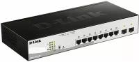 Коммутатор D-Link DGS-1210-10P/FL Managed L2 Switch 8x1000Base-T PoE, 2x1000Base-X SFP, PoE Budget 65W, Surge 6KV, CLI