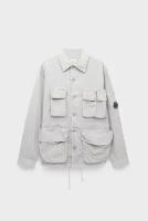 Рубашка C.P. Company flatt nylon utility overshirt drizzle для мужчин цвет серый размер 50