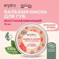 Восстанавливающий бальзам-маска для губ Endro Cosmetics Red berries Lip Balm, красные ягоды, 15 мл, не содержит эфирных масел