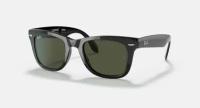 Солнцезащитные очки унисекс, квадратные RAY-BAN с чехлом, линзы зеленые RB4105-601/50-22