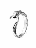 Кольцо безразмерное ONE Saze "Змея",кольцо бижутерия, бижутерия серебро, кольцо бижутерия с камнем, серебристое кольцо бижутерия
