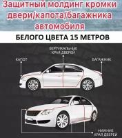 Защита кромки дверей, багажника, капота для Hyundai Accent с металлической вставкой (белый)