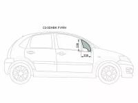 Стекло форточки (Цвет зеленый) Citroen C3 01-10