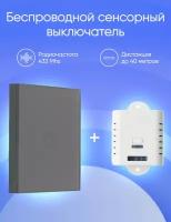 Сенсорный беспроводной выключатель с контроллером eMylo 10A-01SGR-RF Grey KIT