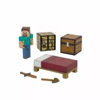 Фигурка Minecraft "Набор для выживания Стива с аксессуарами" Overworld Survival Pack (Jazwares)