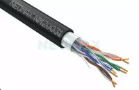 Кабель витая пара NEOMAX NM20031-050М-P F/UTP cat.5e 4 пары (50 м) 0.52 мм (24 AWG) одножильный, чистая медь, внешний PE, черный