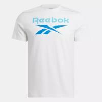 Футболка Reebok, размер 2XL, белый, голубой