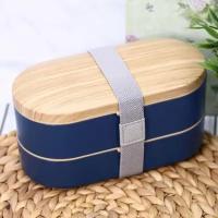 Ланчбокс Ilikegift "Wood", blue (ложка+вилка)