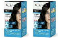 Краска для волос, Studio Professional, Fashion Color, 1.0 чёрный, 115 мл, 2 шт