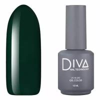 Гель-лак для ногтей Diva Nail Technology плотный, темный, насыщенный, зеленый, 15 мл