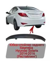 Юбка-спойлер заднего бампера Hyundai Solaris 2014-2016