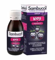 Sambucol Liquid For Kids+Vitamin C 120мл сироп для детей с черной бузиной и витамином С, для иммунитета, от гриппа и простуды