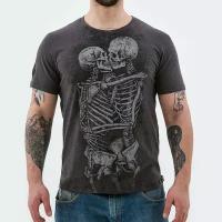 Мужская футболка с принтом черепа Love Bones XL / Spare Skin. Брутальная одежда