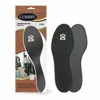 Corbby LEDER BLACK Стельки из натуральной кожи и латексной пены. Размер 37/38