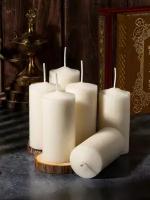 Свечи столбики вкладыши для лампады - 6 шт. Парафиновые большие белые свечи, d - 4,2 см
