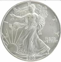 Клуб Нумизмат Монета доллар Америки 2003 года Серебро Шагающая Свобода
