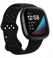 Силиконовый, водостойкий, сменный ремешок-браслет MyPads Silicone для Fitbit Versa 3/Fitbit Sense со спортивным дизайном с дырками, под вентиляцию