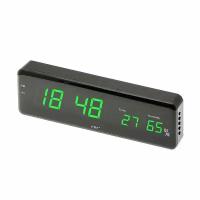 Зеленые часы настенные (температура, влажность) VST 805S-4