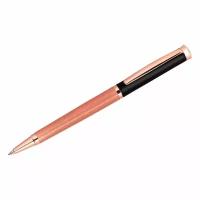 Ручка шариковая Delucci "Fenice" синяя, 1,0мм, корпус розовое золото/черный, поворотн, подарочная упаковка