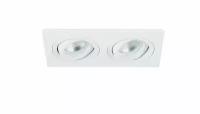 Donolux LED Basis св-к встраиваемый, поворотный квадрат, 2хGU10, L175хW92xH54мм, IP20, белый, без ла