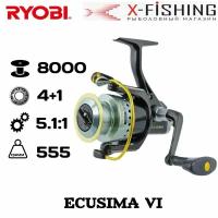 Катушка для рыбалки Ryobi Ecusima VI 8000 (4+1) / катушка риоби для спиннинга