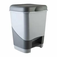 Ведро-контейнер Полимербыт для мусора 20 л с педалью, 43х33х33 см, цвет серый/графит