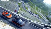 Картина на холсте 60x110 Альянс Лес "Top Gear горы дорога облака" на подрамнике / интерьер/ декор