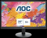 Монитор LCD 19,5'' (16:9) 1600х900 TN, nonGLARE, 200cd/m2, H90°/V65°, 20М:1, 5ms, VGA, Tilt, 3Y, Black