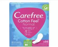 Прокладки женские ежедневные гигиенические кэфри Carefree Cotton Feel Normal Aloe vera scent, ежедневки 56 шт