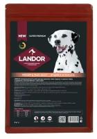 Landor полнорационный сухой корм для взрослых собак cредних и крупных пород Индейка и лосось, 3 кг