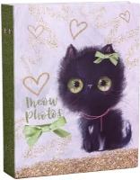 Фотоальбом «Пушистые котята» с кармашками на 200 фото 10х15 см, чёрный котёнок