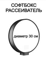 Универсальный софтбокс 30 см для накамерных вспышек / Портативный рассеиватель для вспышки