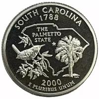 США 25 центов (1/4 доллара) 2000 г. (Квотеры 50 штатов - Южная Каролина) (S) (Ag) (Proof)