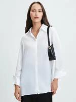 Zarina Атласная блузка, цвет Белый, размер L (RU 48), 3328129329-1