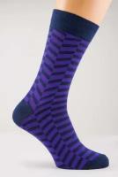 Носки мужские дизайнерские фиолетовые с узором, размер 29 (1 пар)