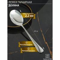 Ложка гарнирная из нержавеющей стали Доляна, h=22 см, толщина 2,2 мм, 410 сталь