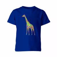 Детская футболка «Жираф» (104, синий)