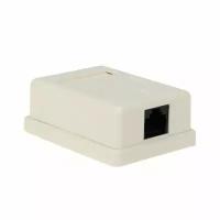 Розетка компьютерная внешняя 1-порт, UTP RJ-45 (8P8C), CAT 5e