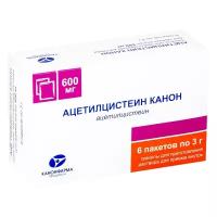 Ацетилцистеин канон гран. д/пригот. р-ра д/приема внутрь 600мг №6