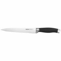 Нож кухонный NADOBA Rut 722713, разделочный, 200мм, заточка прямая, стальной, черный/серебристый