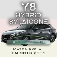 Комплект дворников 24" / 600 мм и 18" / 450 мм на Mazda Axela BM 2013-2019 Гибридных силиконовых щеток стеклоочистителя Y8 - Крючок (Hook / J-Hook)