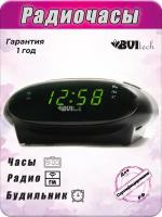 Радиочасы сетевые BVItech BV-36GKR (зеленый/черный) память на 10+10 станций