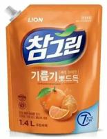 Lion Средство для мытья посуды, овощей и фруктов Chamgreen Cheonhyehyang, 1,4 л