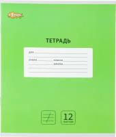 Тетрадь школьная А5 12 л косая линия, Интенсив Зеленый, 10шт/уп арт.1711040