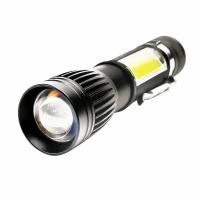 Фонарь акк Ultraflash LED5333 4В, черн., LED+COB, 3 Вт, фокус, 4 реж, USB, бокс са