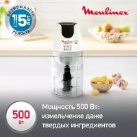 Измельчитель Moulinex DJ450B10, 500 Вт, белый/серый