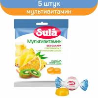 Леденцы без сахара Sula Мультивитамин, 60 г х 5 шт
