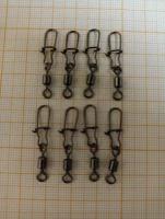 карабин с вертлюгом рыболовные Fishing swivels 8шт 25кг CR003 # 4 size